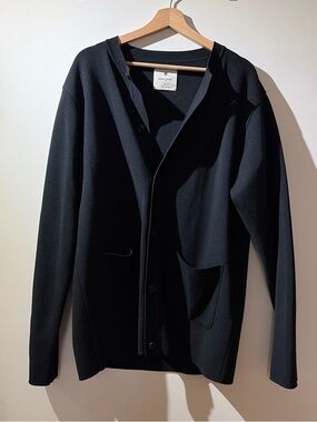 Black SnowPeak co/pe knit cardigan